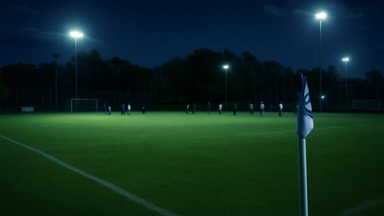 TSV Solln Fussballfeld mit Flutlicht